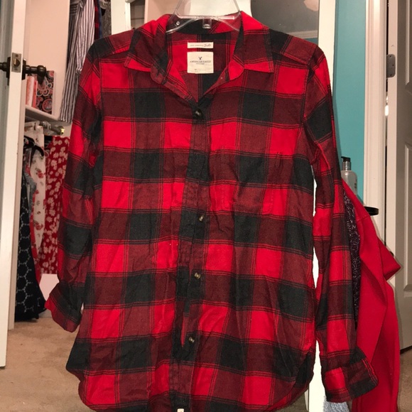 Red and black flannel american eagle Clearance